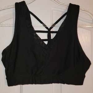 Avia Black Strappy V-Neck Sports Bra